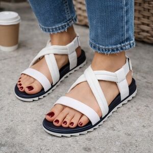 SOREL Roaming Decon Sandal Sea Salt White and Black